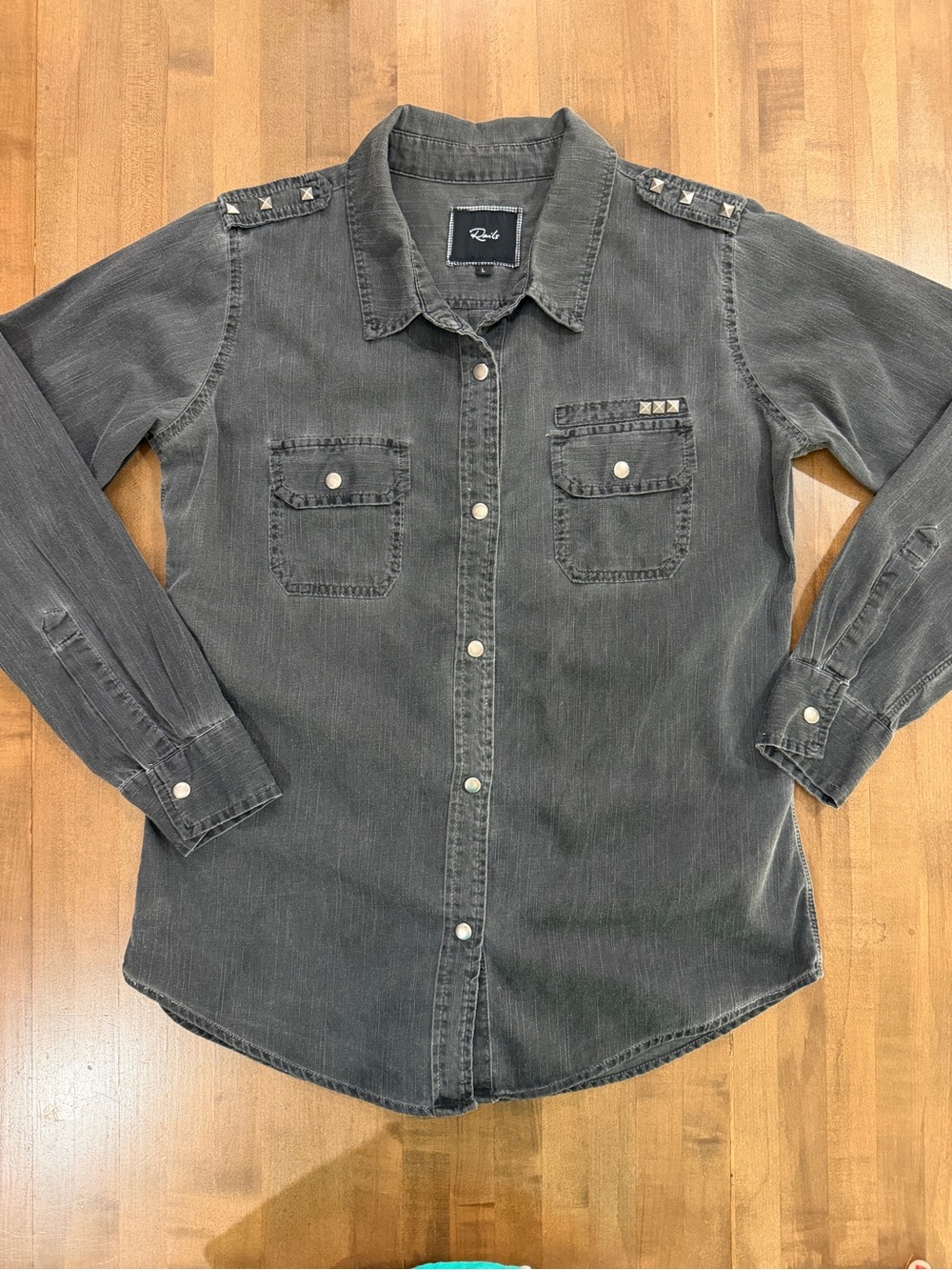 🖤 Rails Vinea Stud Accent Western Snap-Up Denim Shirt 🖤
